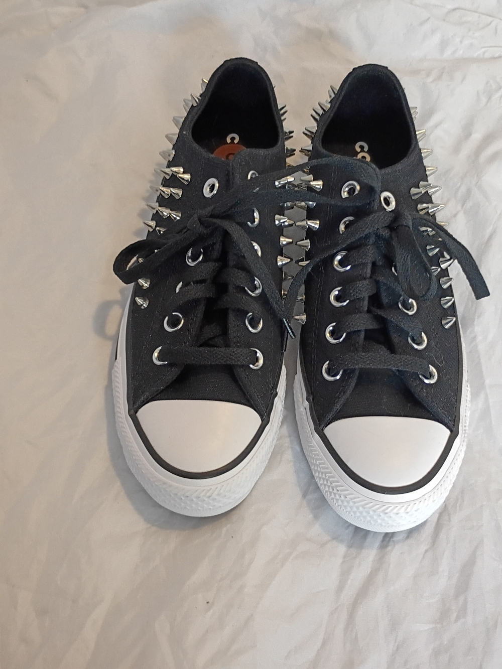 NWOT Converse STUDDED SPIKED Chuck Taylor All Star Low Black Womens Sneakers 8